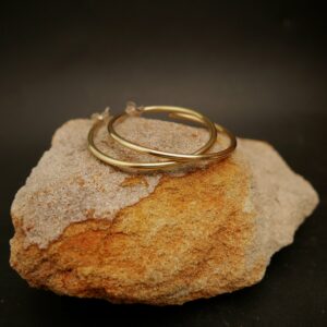 Créoles "Hemka" en argent et laiton